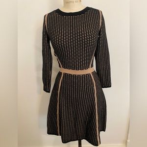 Club Monaco black and tan contrast sweater dress size XS